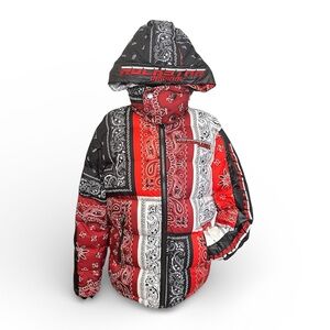 Rockstar Original Kyro Puffer Coat Mens Small - Red - Repaired